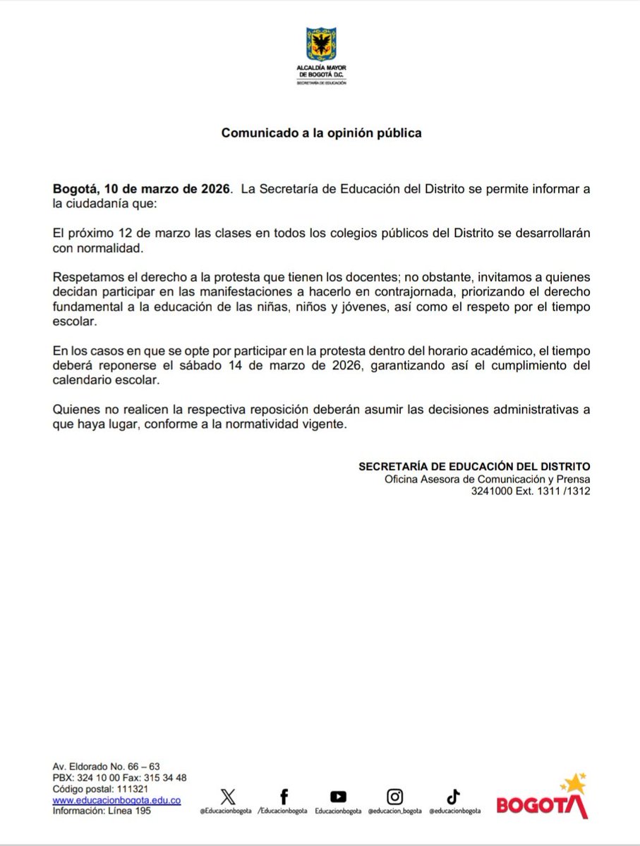 Secretaría de Educación de Bogotá tweet media