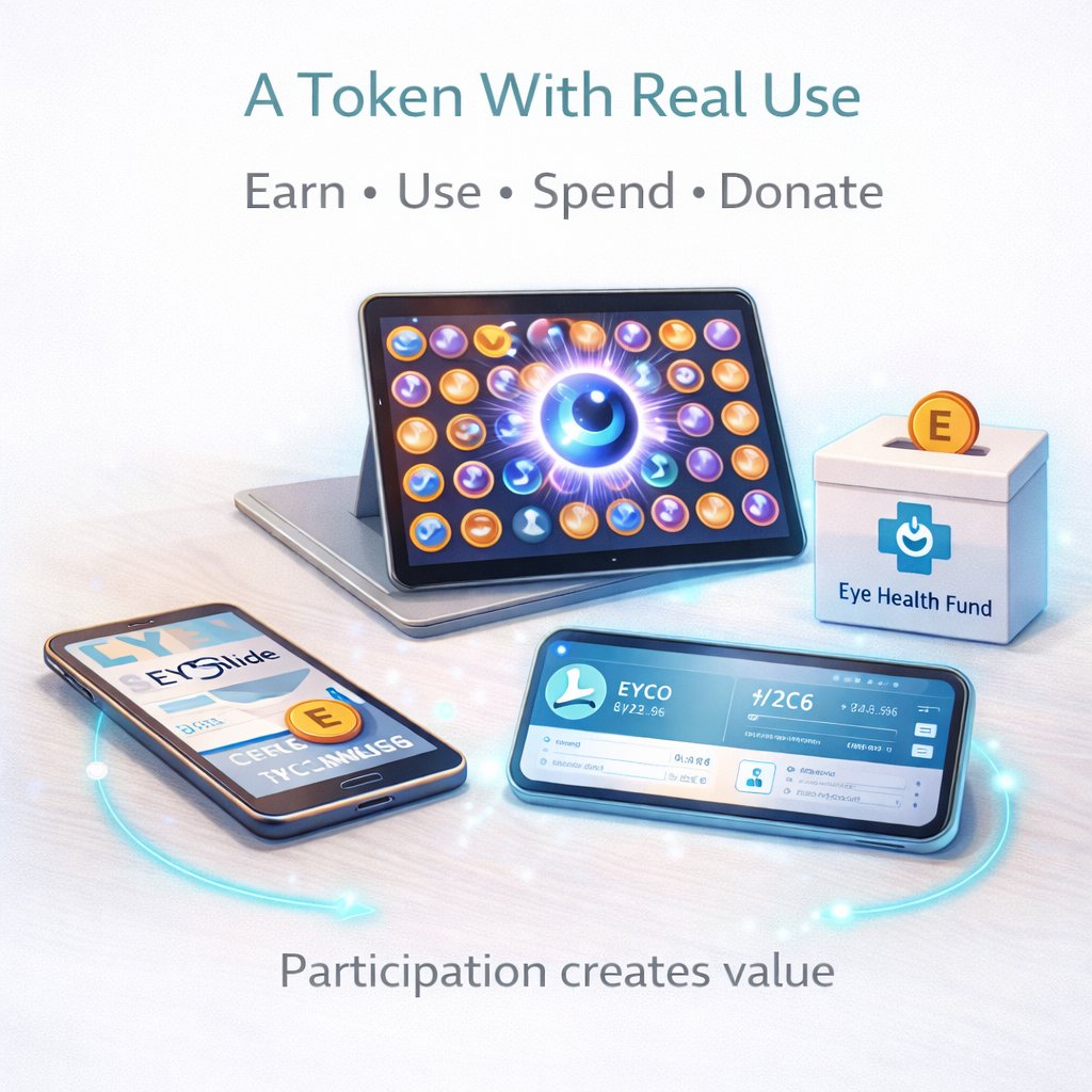 eyecoinHQ's tweet image. Not every token has a role. EyeCoin does.

#EyeCoin #Vision #EyeHealth #EyeCare #Web3 #Optometry #Blockchain #P2E #GameFi 

EYCO was built as a utility token, meaning it has a purpose inside the EyeCoin ecosystem rather than existing only for speculation.

Here is how it works: