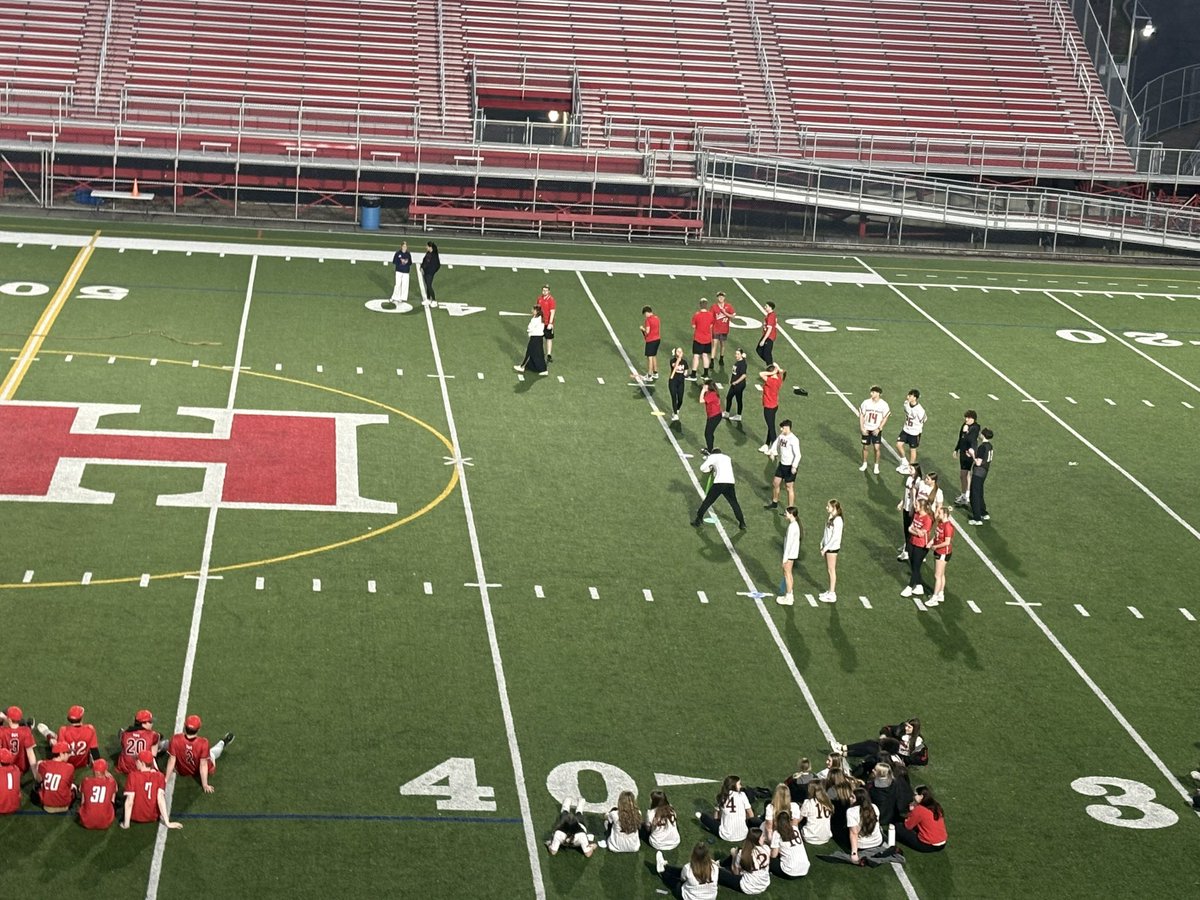 BakerLeadership's tweet photo. Enjoyed my first (brief) time on the microphone at Martorelli Stadium as Dave’s assistant tonight at the @north_hills Spring Pep Rally! I make my debut as a Game Announcer on Saturday at 1pm & will be calling some Baseball and Softball games this season! #VarietyofFirsts ⚾️ 🥎 https://t.co/yZ7PN5Z3IZ