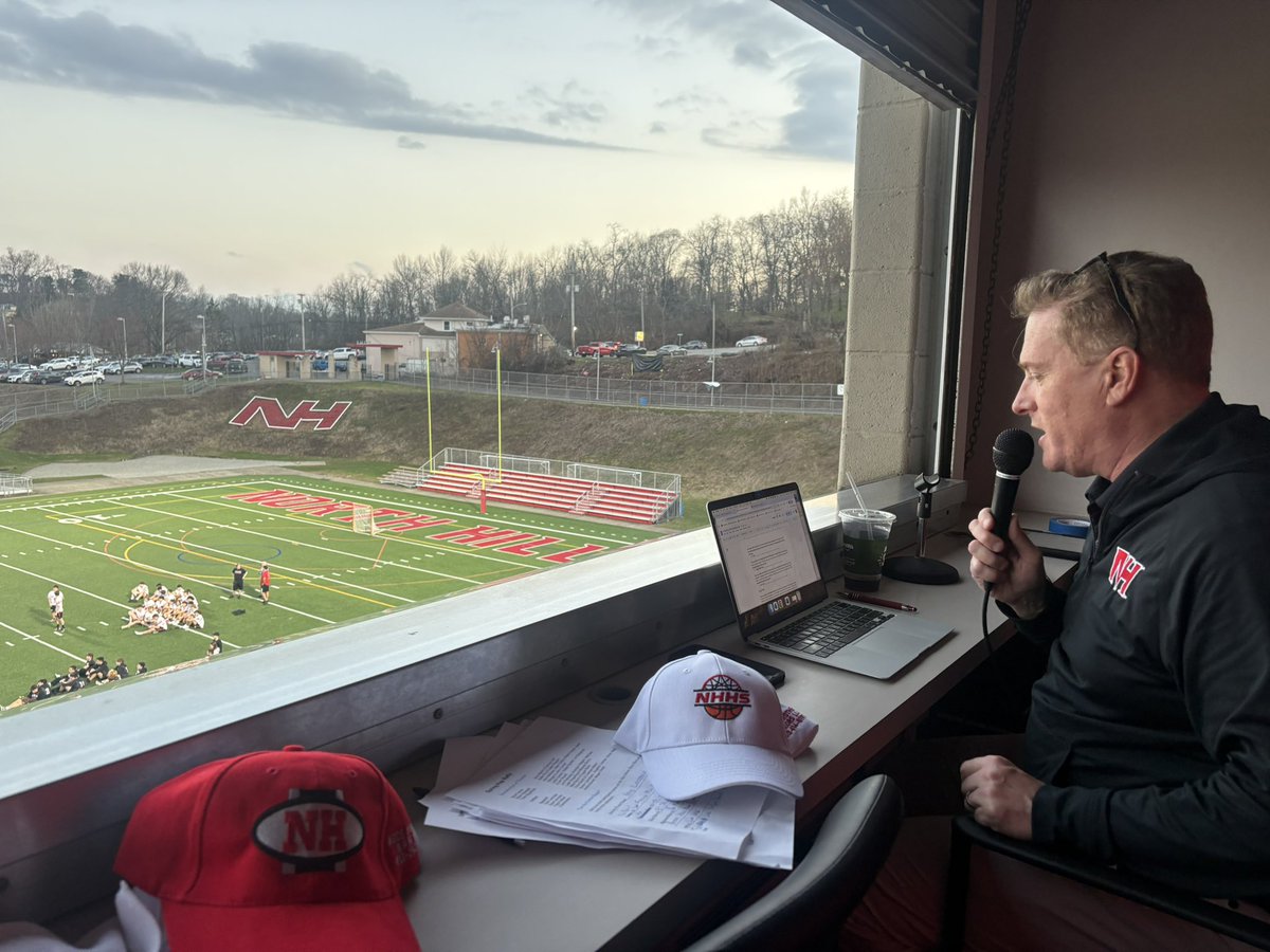 BakerLeadership's tweet photo. Enjoyed my first (brief) time on the microphone at Martorelli Stadium as Dave’s assistant tonight at the @north_hills Spring Pep Rally! I make my debut as a Game Announcer on Saturday at 1pm & will be calling some Baseball and Softball games this season! #VarietyofFirsts ⚾️ 🥎 https://t.co/yZ7PN5Z3IZ