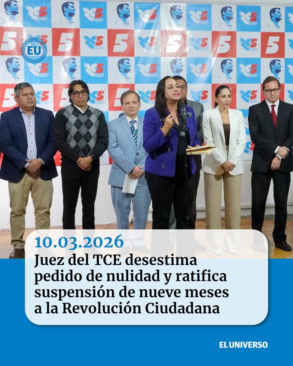 eluniversocom's tweet photo. Juez del #TCE desestima pedido de nulidad y ratifica suspensión de nueve meses a la #RevoluciónCiudadana https://t.co/ggtVSwiOrN https://t.co/35AWTgsnC3