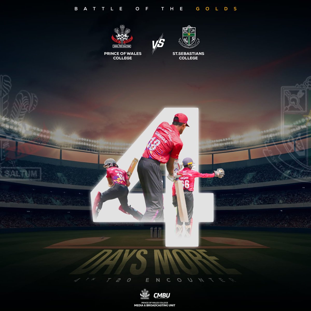 CMBULive's tweet photo. Only 4 days more until the 4th T20 Encounter! The Cambrians are getting ready to face the Bastians in a thrilling battle where every run, every wicket, and every moment will matter. The countdown is on for an exciting clash on the field!
#CMBU #battleofthegolds #walescricket #PWC https://t.co/Hi42D0DIY1