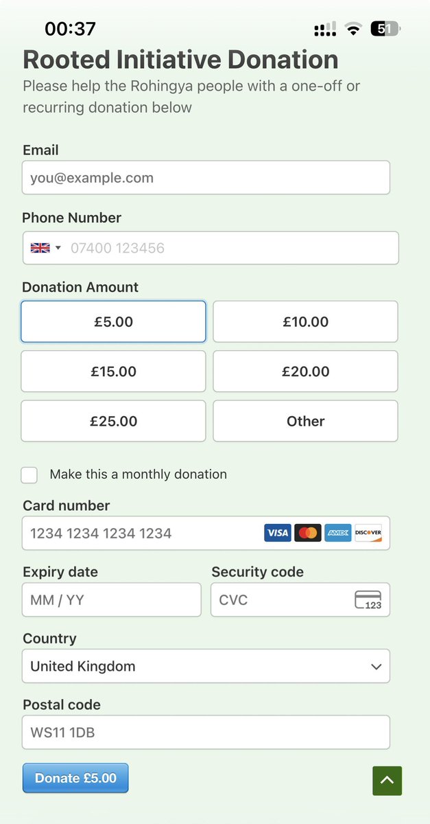 WDLD0712's tweet photo. Rooted Initiative now accepts custom donation amounts, and you can also opt-in for recurring donations!

Help the Rohingya people today

(link below) https://t.co/jz09HItps8