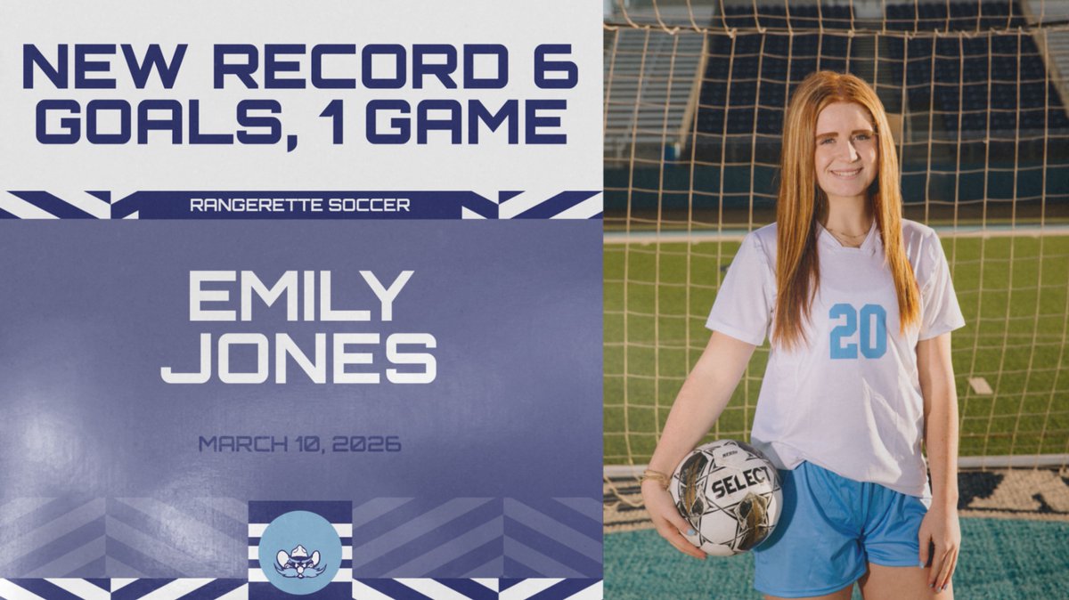 GreenwoodAth's tweet photo. Emily Jones just put on a MASTERCLASS! ⚽️🔥

With 6 GOALS tonight against Big Spring, she has officially broken the school record for goals in a single game! https://t.co/E9B5Wg0xLc
