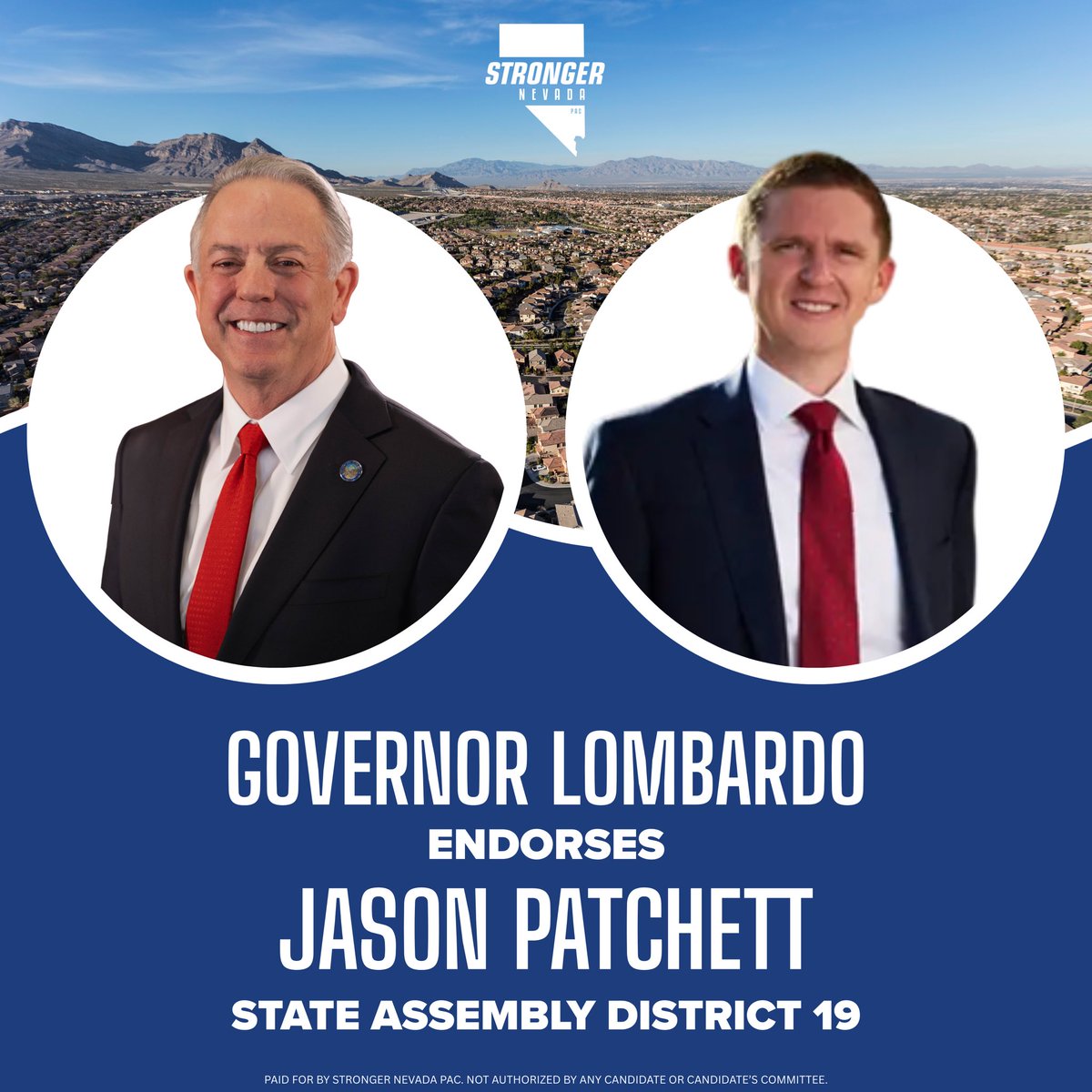 StrongerNV's tweet photo. Governor @JoeLombardoNV has endorsed @JasonPatchettNV for #AD19.
He's the conservative leader his district needs to represent them in our State Assembly!
#NVleg #NVgov #AD19 https://t.co/myHMwFLnfL