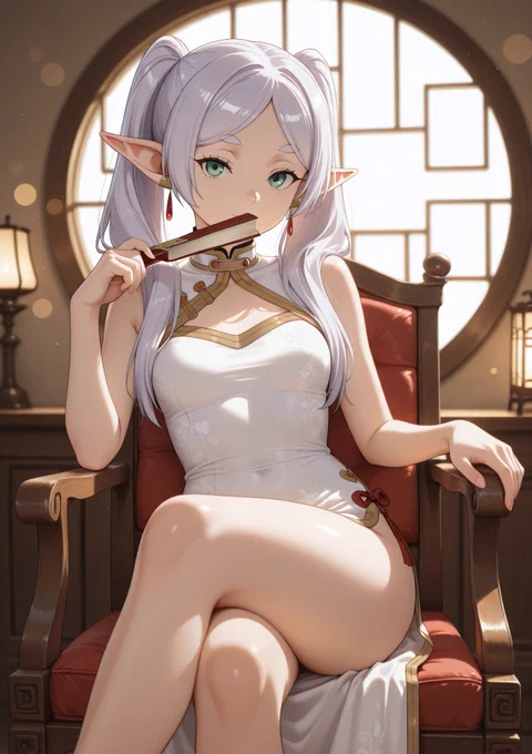 東洋の異常や建物に変える魔法 #葬送のフリーレン  SFW illustration. Frieren