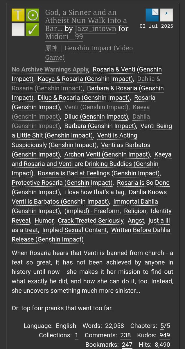 maomaolou's tweet photo. Well I only read venti related fanfics so I recommend my favorite fics 🙂‍↕️ https://t.co/OaF1DddqWV