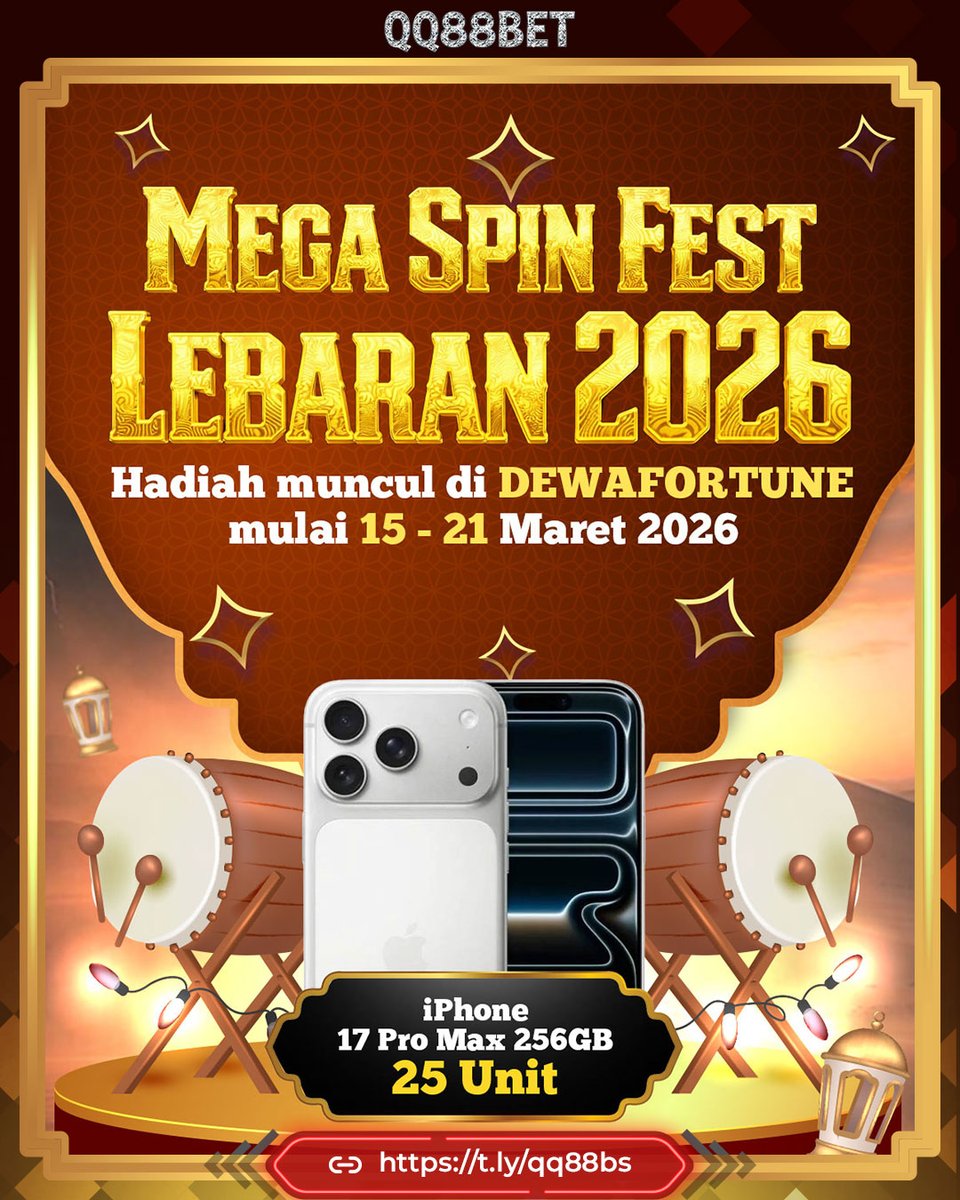 qq88_ofc's tweet image. 🎉 Event Lebaran 2026 lagi rame!

Banyak promo spesial sepanjang Maret dengan hadiah puluhan juta rupiah dan ratusan pemenang. Ramadan makin seru! 🌙

#LebaranSeru
#RamadanEvent
#HadiahSpesial
#EidVibes
#EventSeru