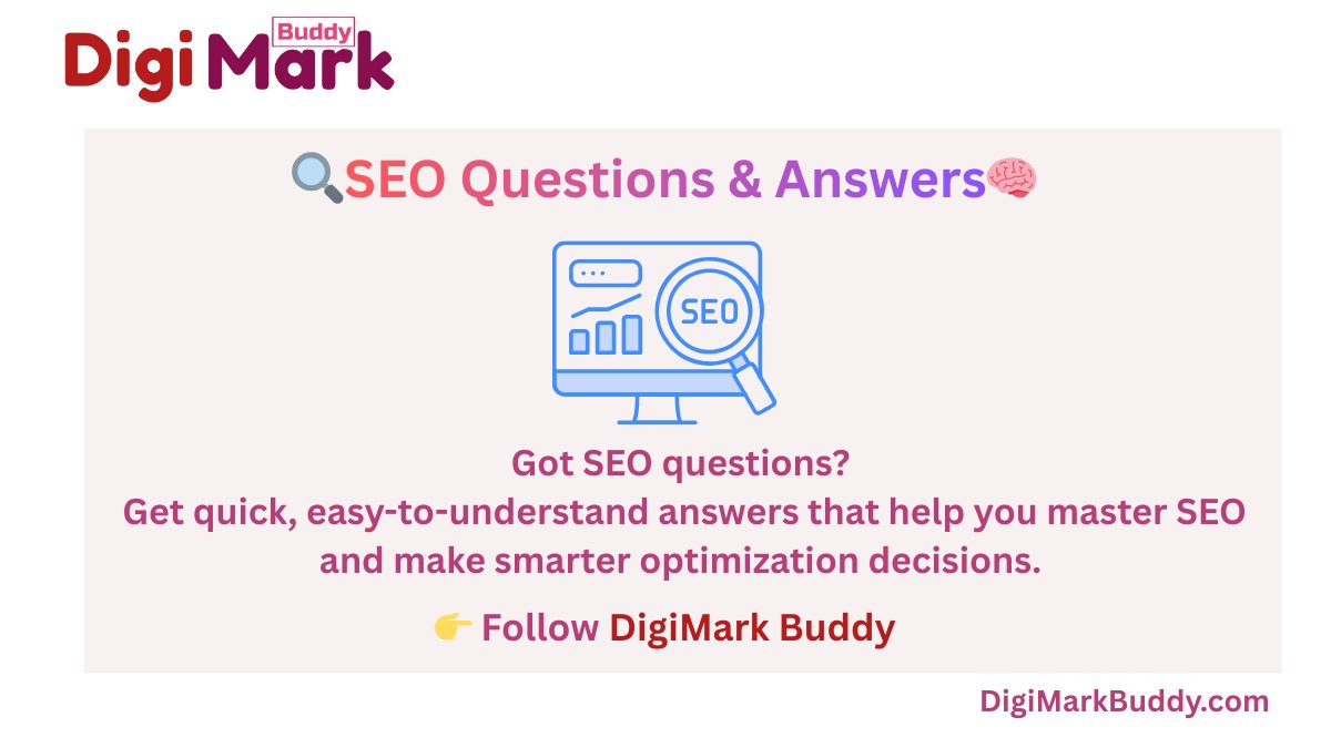 DigiMark_Buddy's tweet photo. 🔍SEO Questions &amp; Answers🧠

Got SEO questions? Our SEO Questions &amp; Answers section provides clear, practical solutions to common SEO doubts—helping you optimize smarter and rank higher.

🔗 https://t.co/u6MkGeeNZi

👉 Follow @DigiMark_Buddy 🚀

#SeoQnA #SEO #DigiMarkBuddy https://t.co/xsnC993nbs