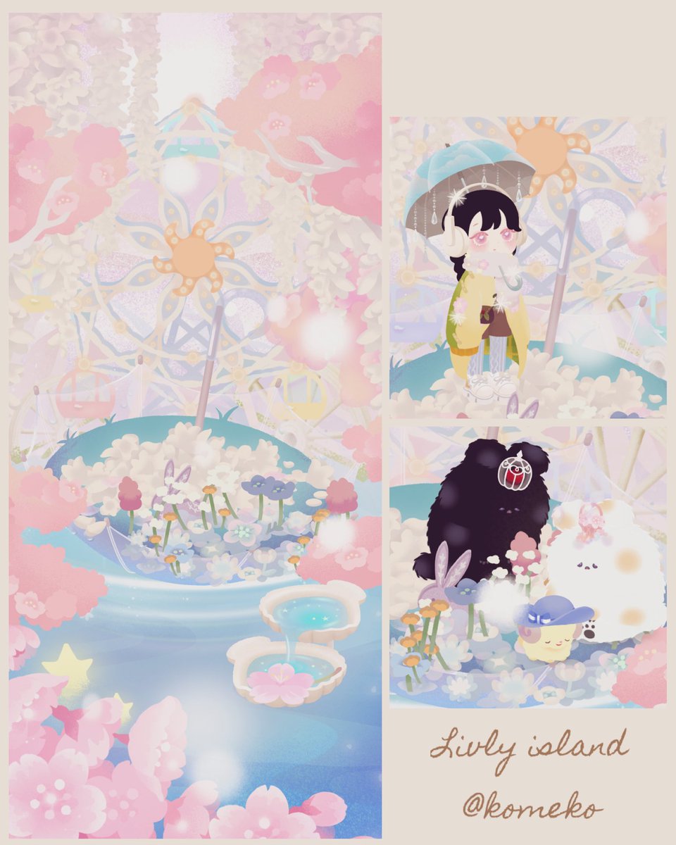 先週は暖かくて所々桜が咲きはじめてたけれど、今週は寒くて昨日は雪降りました⛄️

バザールは15個パック１個買ってSR目が来てくれました👀🌸
目の中の白い部分が桜の花びらの形になってて可愛い☺️
 #リヴリー
 #リヴリーアイランド 
 #リヴリーレイアウト