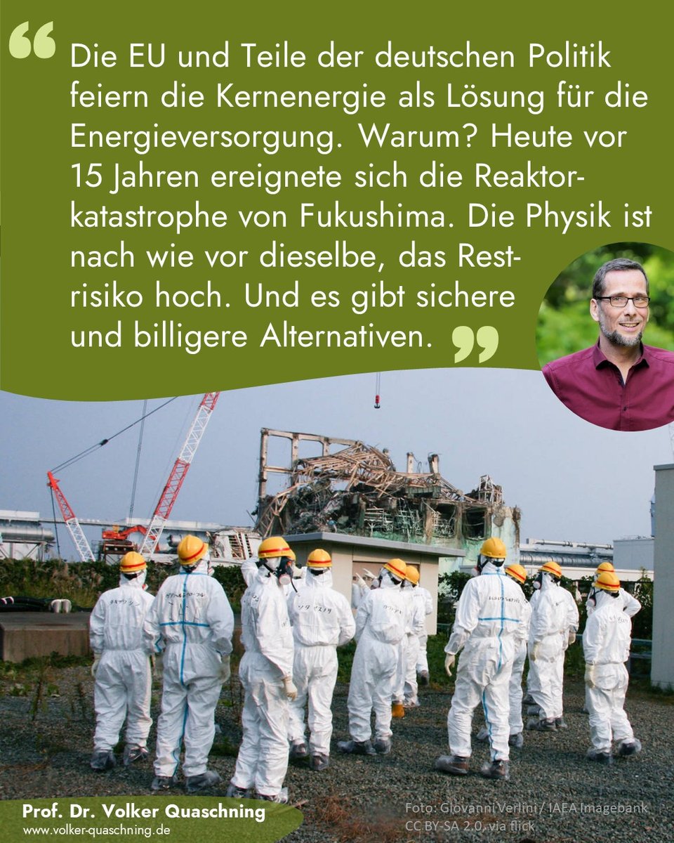 Vor 15 Jahren, nach dem #Reaktorunglück von #Fukushima, wollte Deutschland schnell raus aus der #Kernenergie. Sogar Söder. An den Risiken hat sich nichts geändert. Warum also die neue Charmeoffensive für #Atomkraft, die zudem teurer als erneuerbare Energien ist?