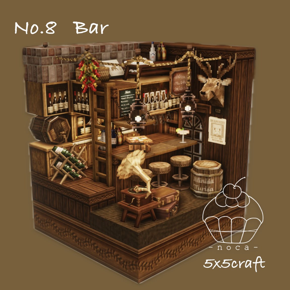『No.8 Bar』

ハーフブロックに置けるミニチュリのアイテムたち神すぎますね

#Minecraft
#MiniaTuria
#cocricot