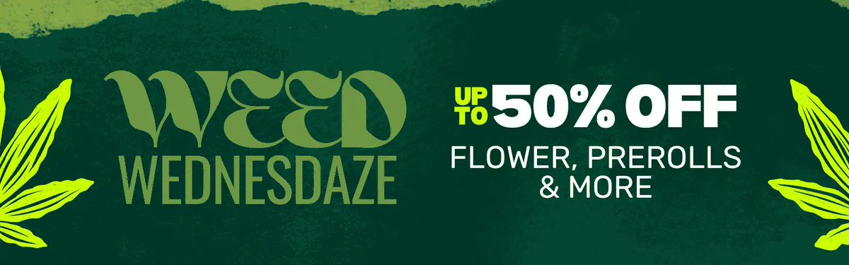 ava15310's tweet image. It’s WeedWednesdaze and deals are looking extra green today! Enjoy UP TO 50% OFF on flowers, prerolls &amp;amp; more with Smoakland. If you’ve been waiting for perfect midweek. Don’t let Wednesday pass without levelling up your stash.#Smoakland #CannabisDeals #Preroll #WeedWednesday