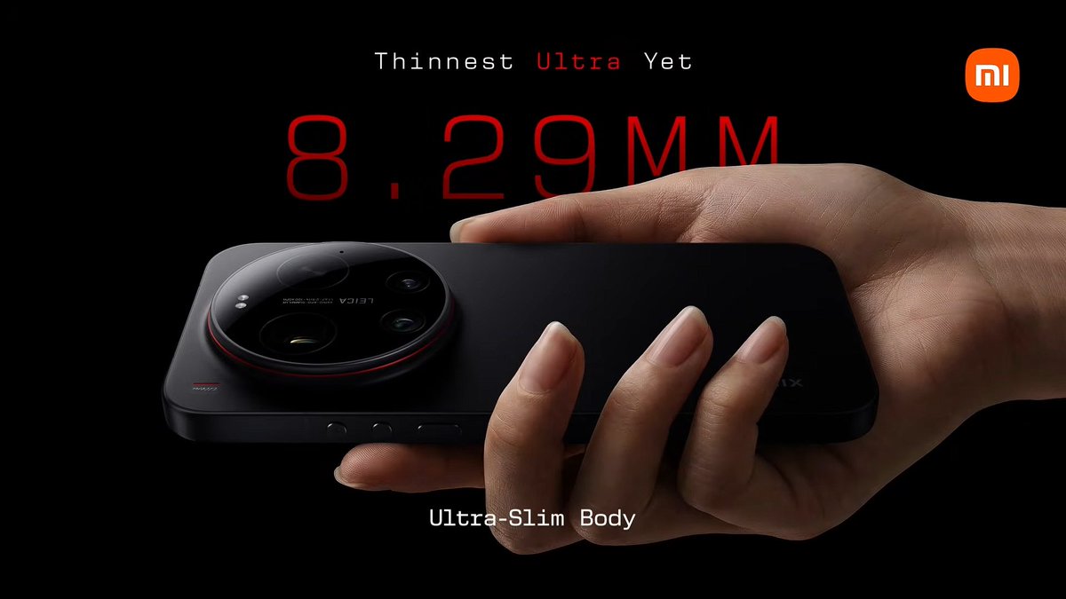 ShashankSh3khar's tweet photo. Ultra-slim 8.29 mm body (thinnest Ultra ever), only 219 g, premium Golden Arc design + improved grip. Snapdragon 8 Elite Gen 5, 6.9" 120Hz HyperRGB AMOLED (3500 nits peak), 6000 mAh + 90W charging, IP69, up to 16+512 GB. #Xiaomi17Ultra #Snapdragon8Elite #FlagshipPhone https://t.co/Uex3iexAZt