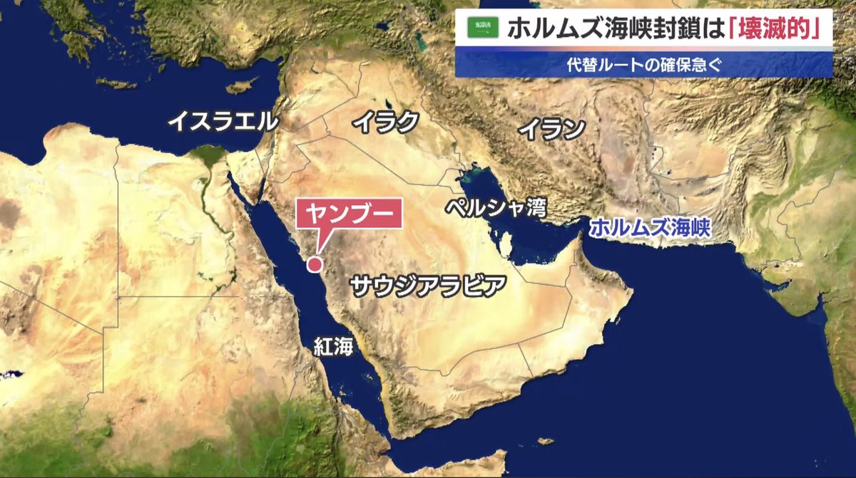 airi_fact_555's tweet photo. 通常輸出 ｷﾀ ━━━━(ﾟ∀ﾟ)━━━━!!

サウジアラビアの国営石油会社、サウジアラムコのナセルCEO、ホルムズ海峡を通らない紅海沿いの都市・ヤンブーを経由した輸送ルートを強化。「数日以内に通常のおよそ7割に当たる、日量500万バレルの輸出能力を確保できる」 https://t.co/9zh6PI1u8d