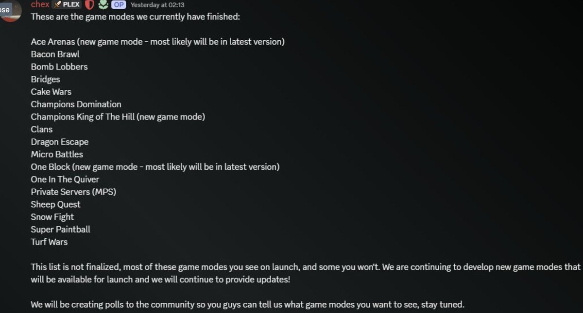 MCGuideHub's tweet photo. @moon69420 @ComicSamm @HypixelNostalg It is already confirmed that it will return. Here are a list of games that are already confirmed to return with many more to come! https://t.co/1a9Kzk5y6M