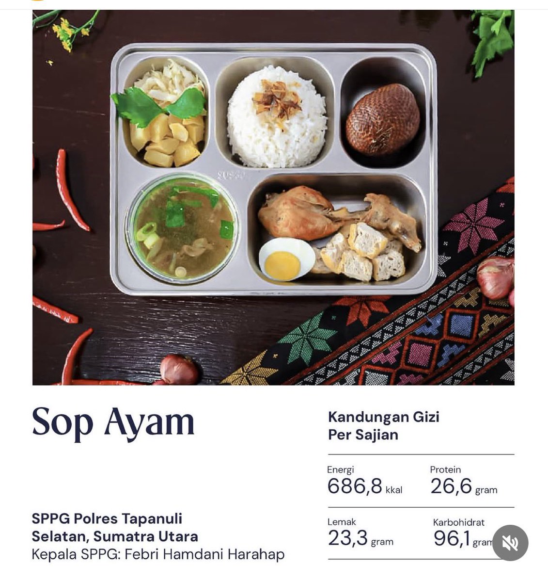 MBG itu udah anggaran peranaknya mepet cuma 10rb, masih aja di markup sama oknum SPPG MBG. Makanya banyak yg makanannya tragis bahkan bikin keracunan.

Kalau menu MBGnya enggak seperti ini, masyarakat berhak protes. Karena ini menu-menu yg dilaporkan ke Presiden.