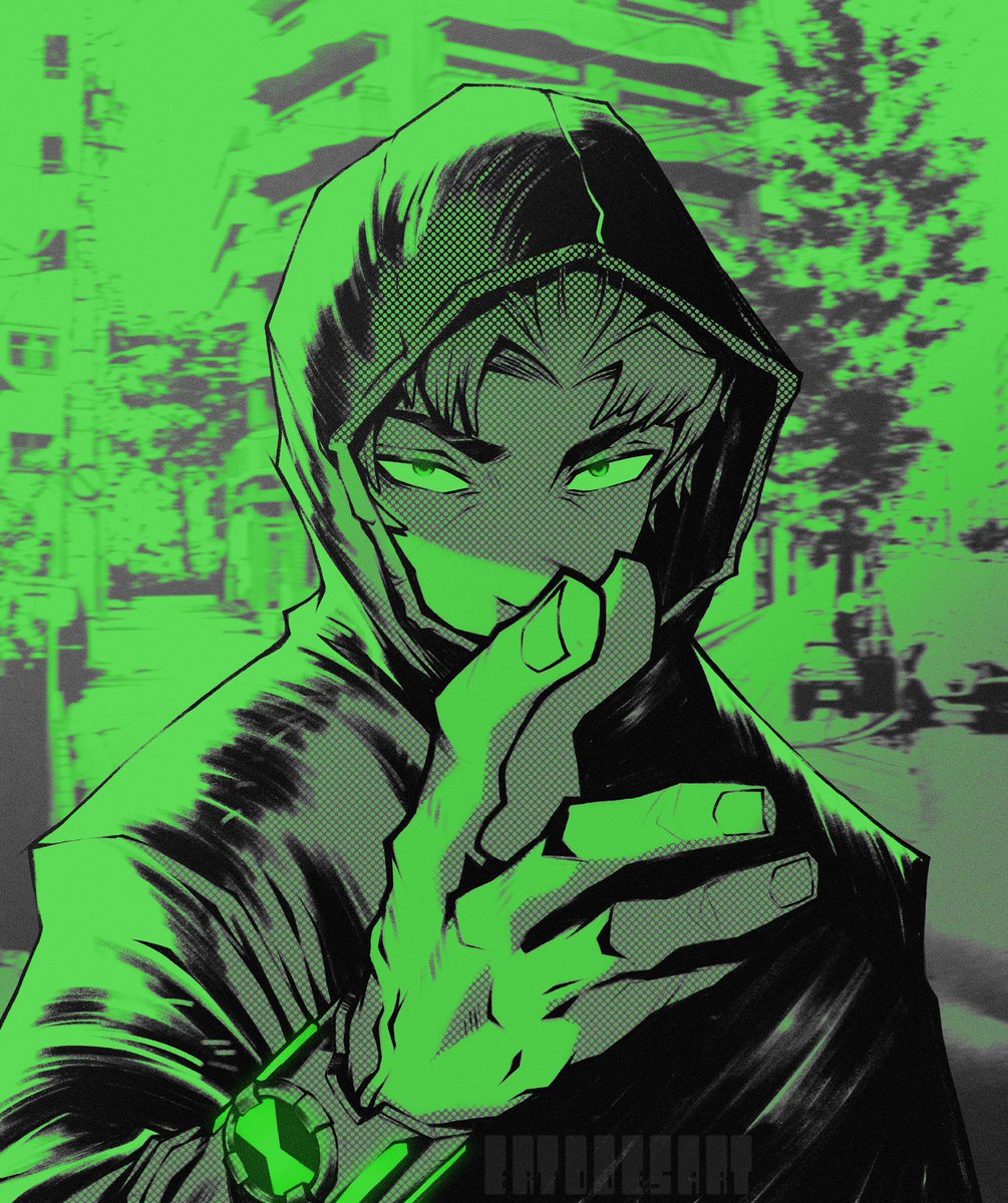 ErtDoesArt's tweet photo. “Hero Time” 👽⏱️

Little timeskip Ben10 art inspired by that panel of Yuji from JJK Modulo :P 

#ben10 #jjkmodulo #jjk @YuriLowenthal https://t.co/ftULEcI3w2