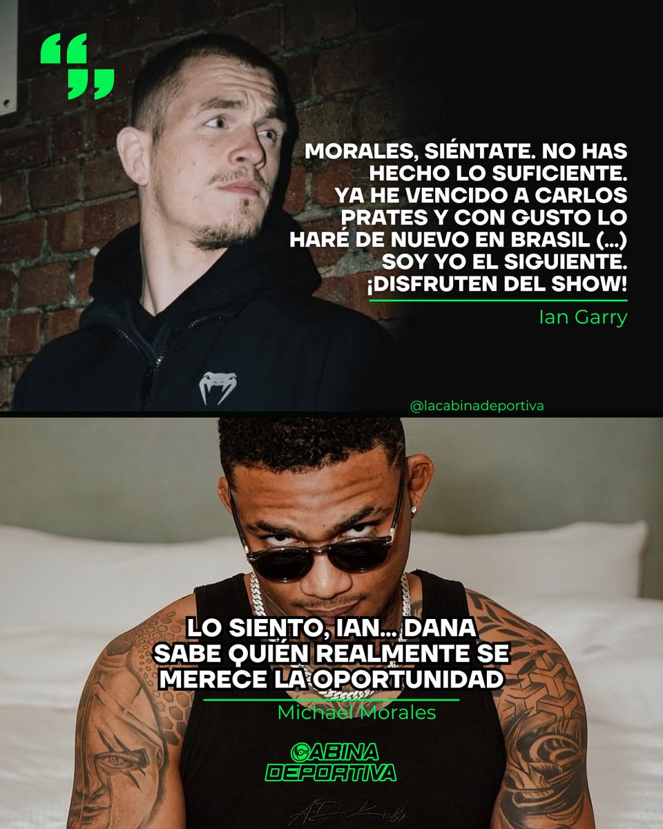 El nuevo cruce de palabras entre Ian Garry y Michael Morales 🇪🇨. Ambos piden ser el retador del título del peso Welter..

¿Quién se lo merece?