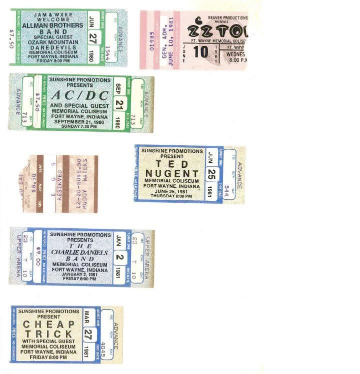 Jump into the Time Machine, when concerts cost $10. Glad I saved ticket stubs. This is a few of them.