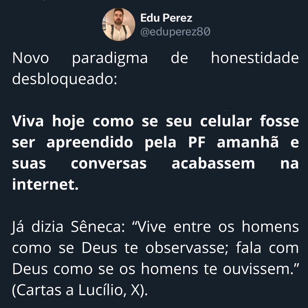 eduperez80's tweet photo. A tecnologia não criou novos dilemas morais.
Apenas tornou mais difícil esconder os antigos. https://t.co/15lkv0YA9H