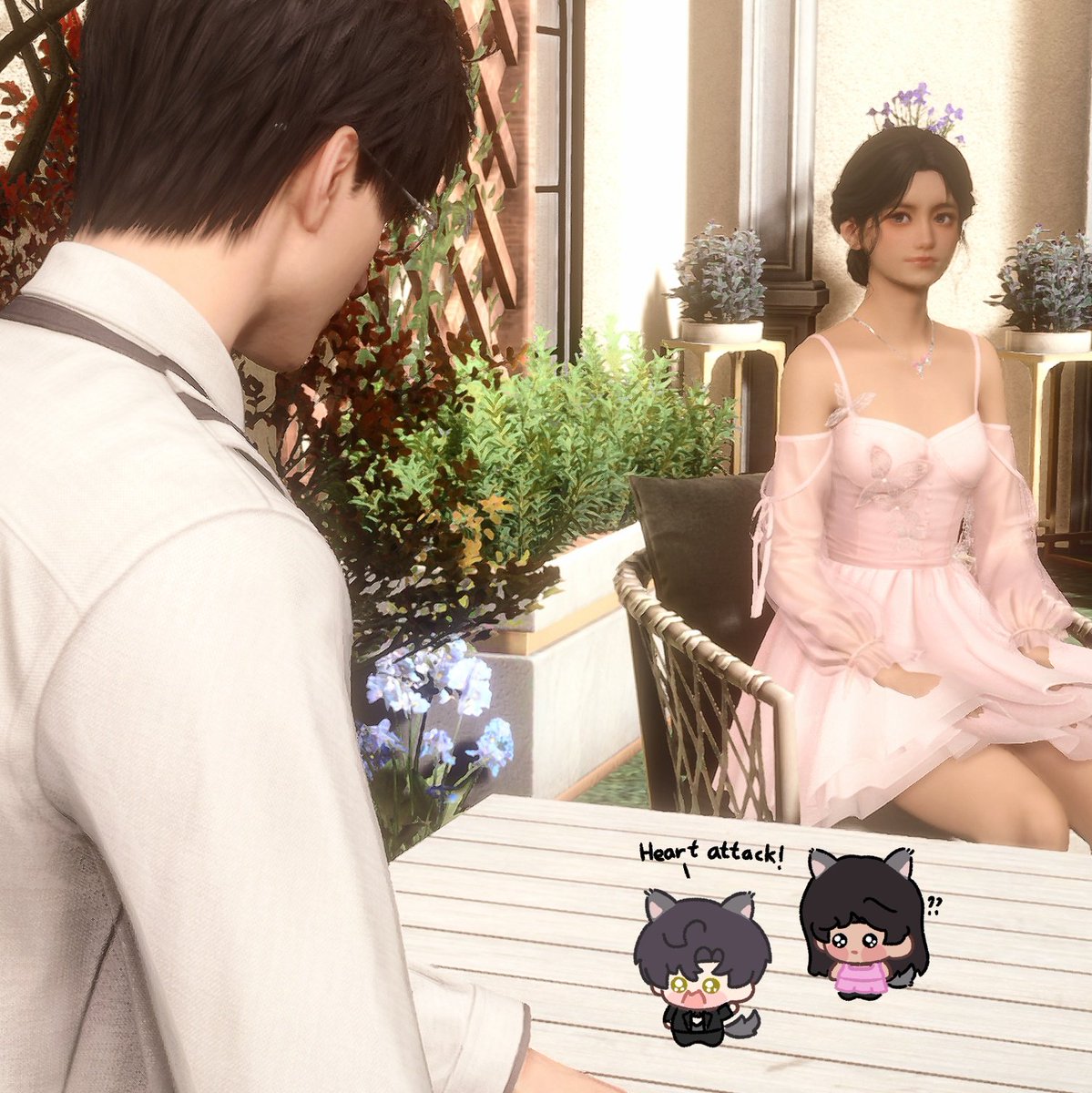 I would like to assume their chibi version as apa isi hati mereka sebenarnya atau core mereka tapi versi bocil

Disini (pic 1) mc teasing zayne sebenarnya dan dia gk nyangka si zayne malah fokus ke kesehatan dia dan malah anggap serius (pic 2)