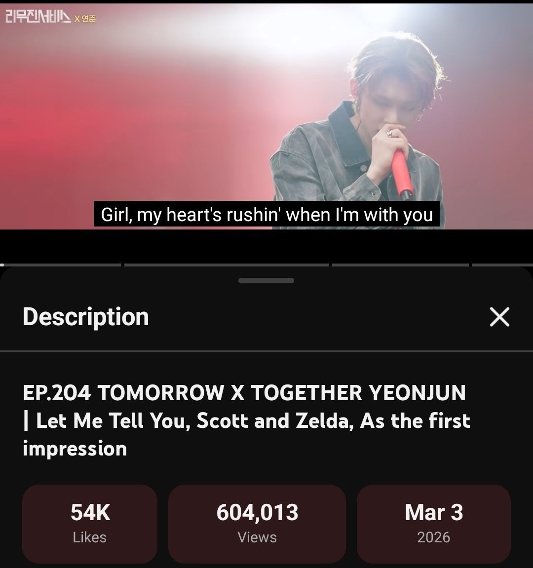 hourlyjunie's tweet photo. Remember to show how much we love Yeonjun's vocals by helping his Lee Mujin Service episode reach 1 million views. It's currently at 604k ❤️

🔗https://t.co/V8ALl2zXj5

#YEONJUN #연준 #ヨンジュン https://t.co/2o6C3nosZA