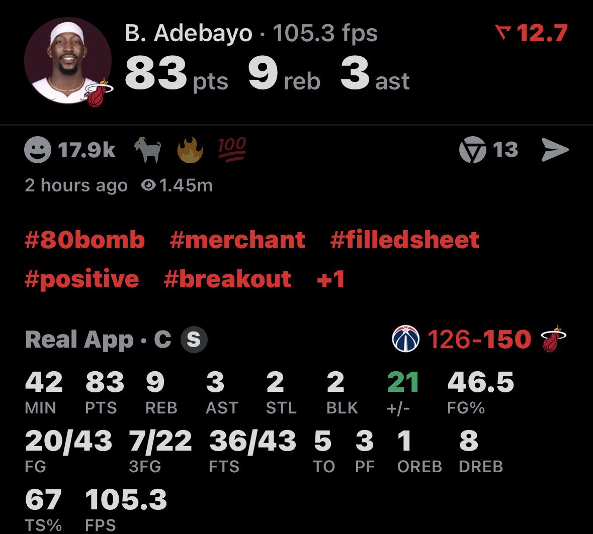 UHH BAM ADEBAYO
EXCUSE ME WHAT DID I MISS?