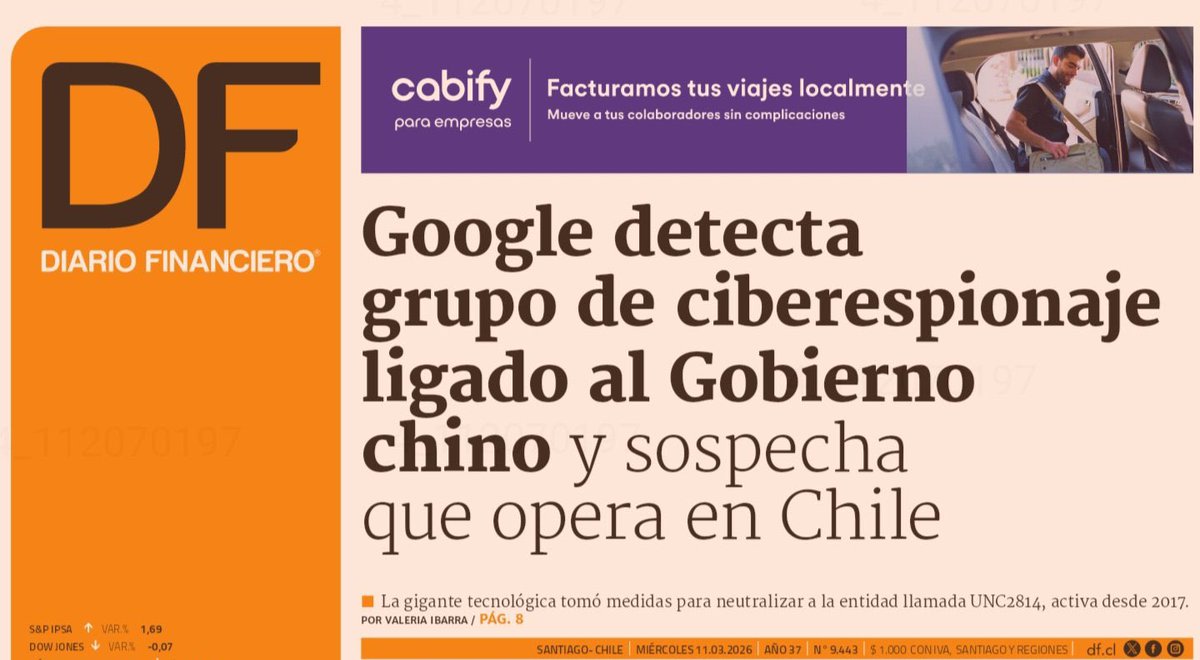 🔴 LA GUINDA DE LA TORTA ☠️
Ciberespionaje chino operando desde Chile. 
¿Esto también lo ocultó el gobierno o trabajan junto a ellos?