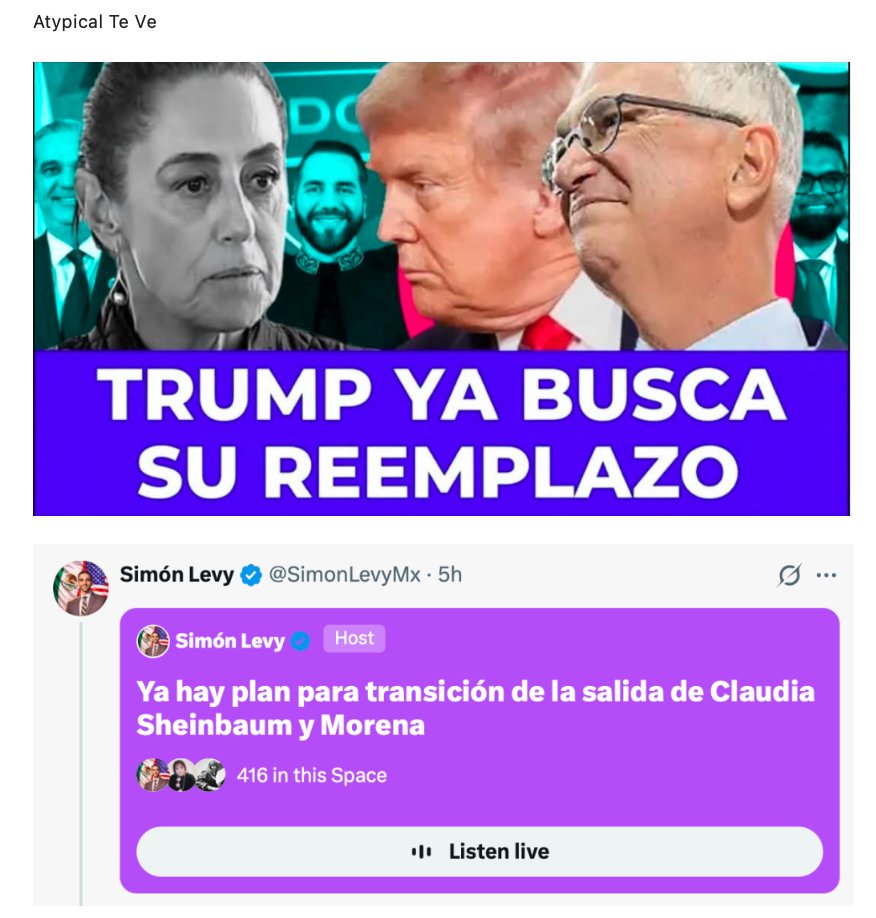 Ya hay un plan para que salga de la Presidencia Claudia Sheinbaum, así como que Morena deje el poder... incluso se analiza que pueda ser clasificado como #PartidoNarcoTerrorista... y esto podría ser mucho antes de 2030.... Los analistas advierten que “Trump ya busca su reemplazo”
