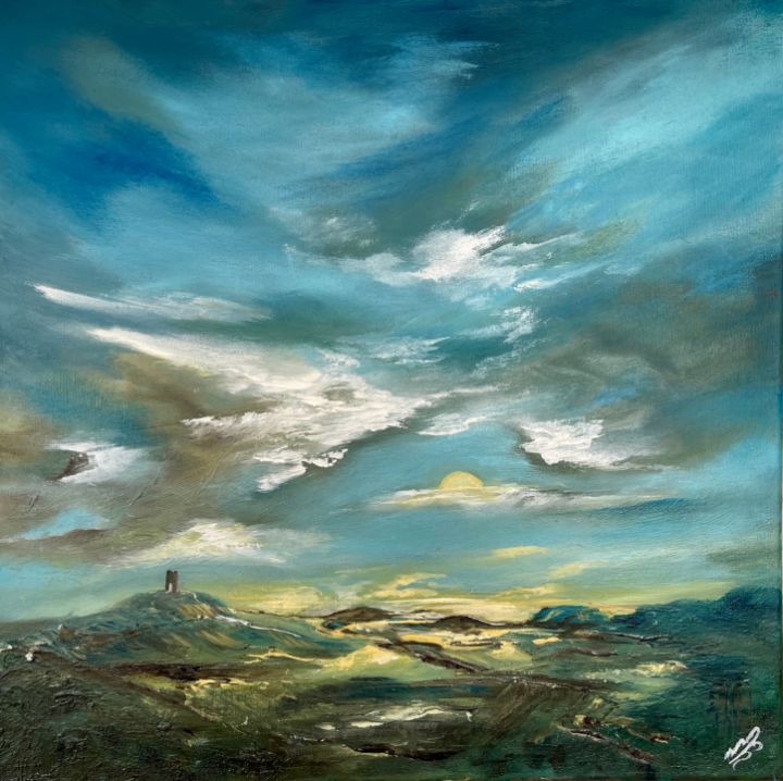marjabrown's tweet photo. Art of the Day! "Glastonbury Tor by Moonlight". Buy at: https://t.co/GbRwemiu9U https://t.co/BdOqIQOAXO