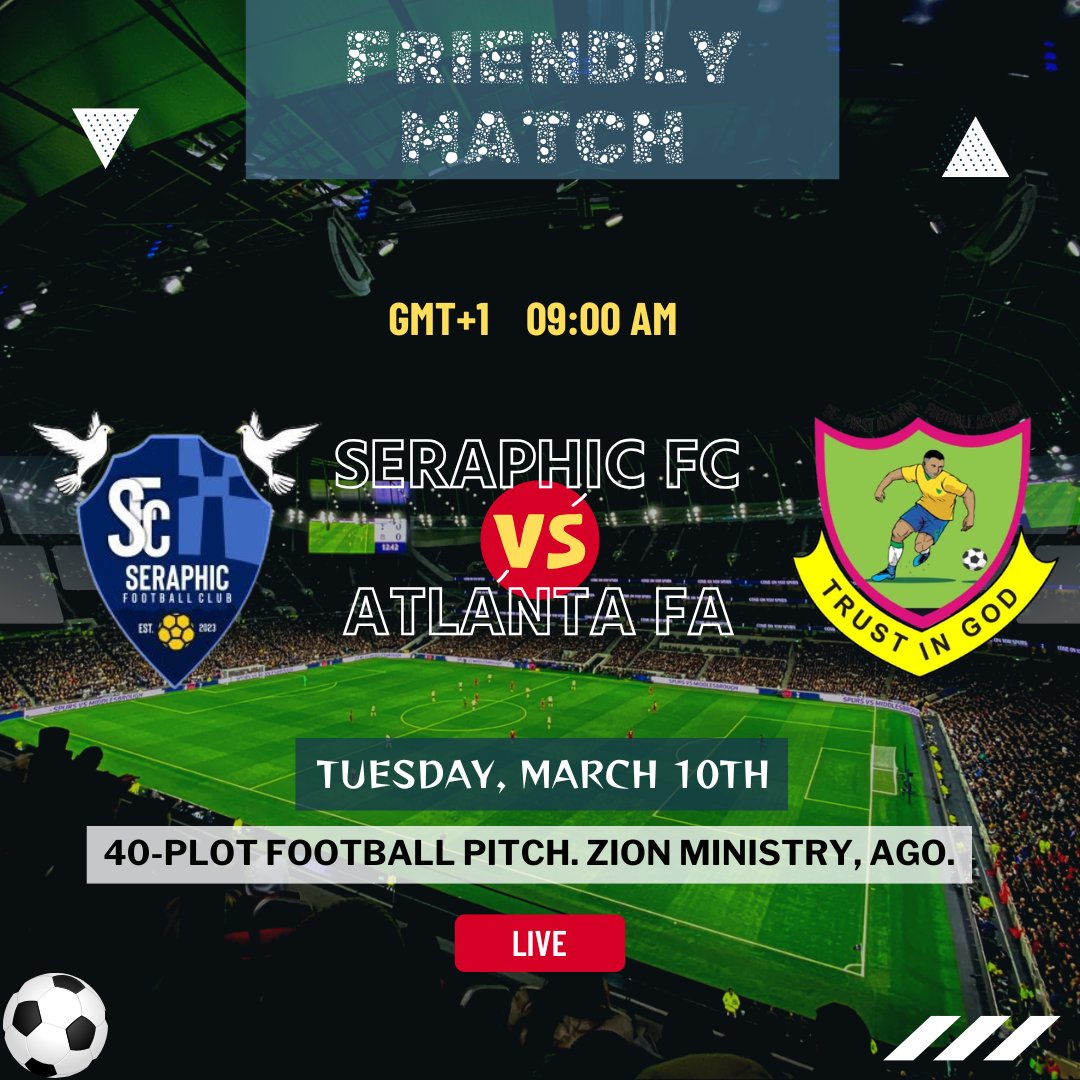 ClubSeraph10395's tweet photo. ⚽️FT: Seraphic FC 6⃣➖4⃣ Atlanta FA. https://t.co/Km5AIaRQ69