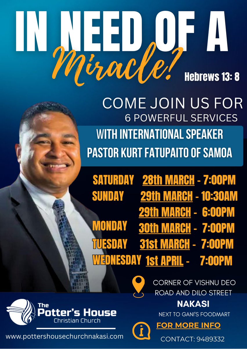 ERacule's tweet photo. Come join us an experience something supernatural in #Nakasi #Fiji #Suva #Revival https://t.co/EGEQYBdhTx
