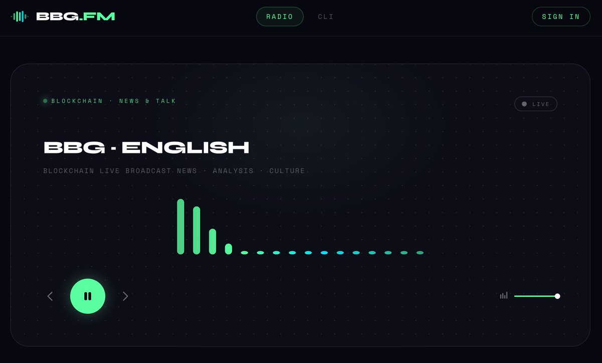📻 Latest Update: 

We have introduced a new login functionalitiy.
Users can now login via Google on bbg.fm.

This update serves as a foundation for our upcoming personalized radio channel feature.