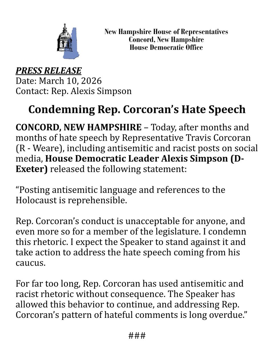 NH House Democrats tweet media