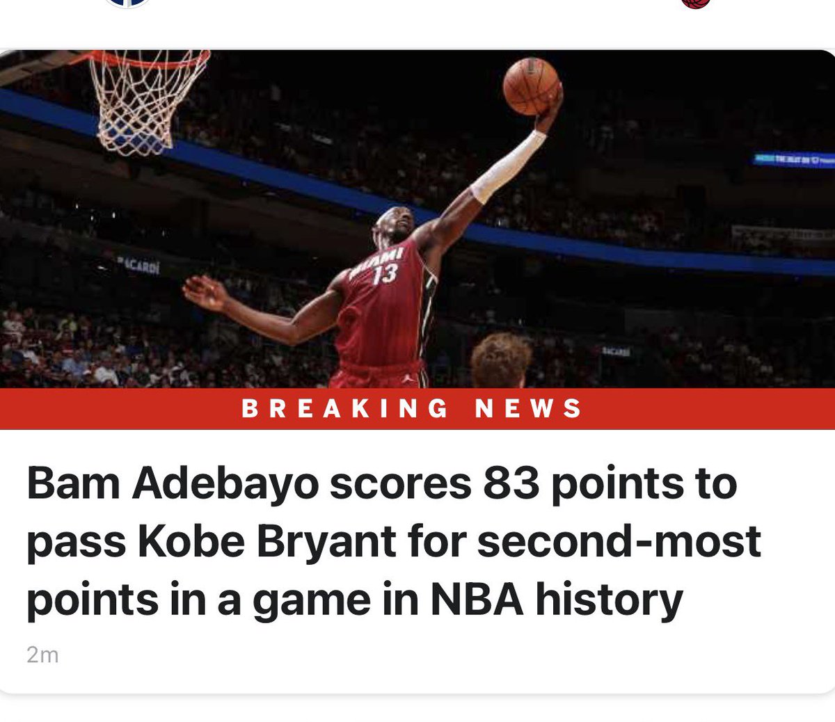 Now if you are coaching Bam Adebayo tonight, obviously you like the 83 points, but how about the 2 blocks and 2 steals? That shows the guy was contributing on both ends of the floor.