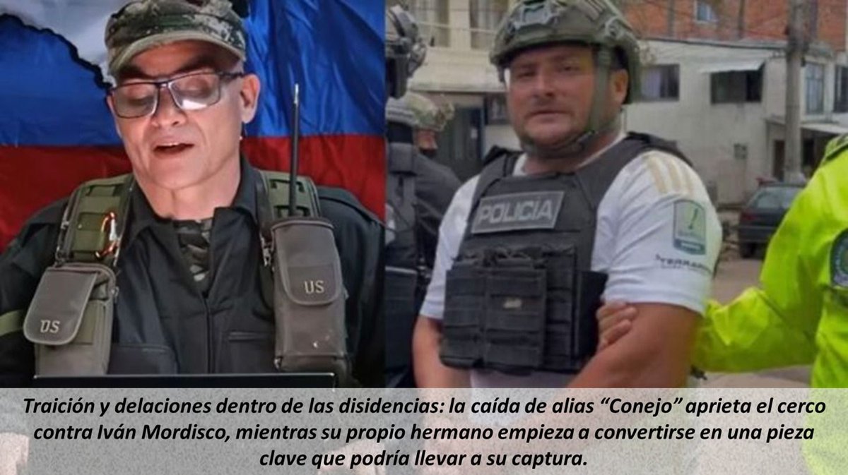 ¡TRAICIÓN ENTRE HERMANOS! Información entregada por alias “La Jota” habría llevado a la caída de alias “Conejo” y el cerco se cierra sobre “Mordisco disidencias estaría dejando al descubierto las fracturas internas del grupo armado que lidera Iván Mordisco.#paloma