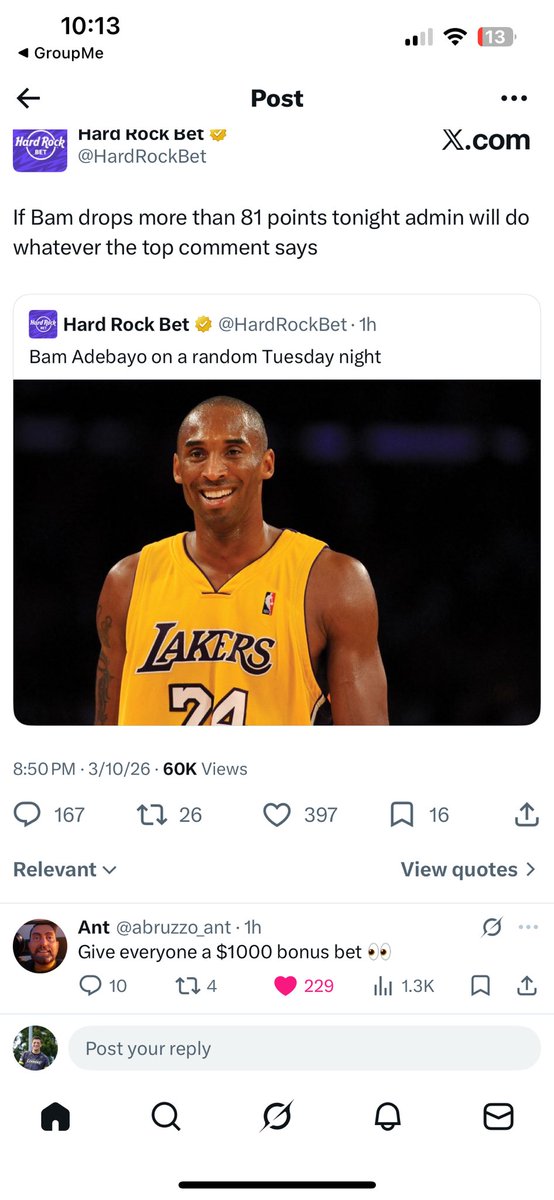 BuildingBettors's tweet photo. @HardRockBet What a convenient top comment to just disappear https://t.co/NS2VG0dKC4