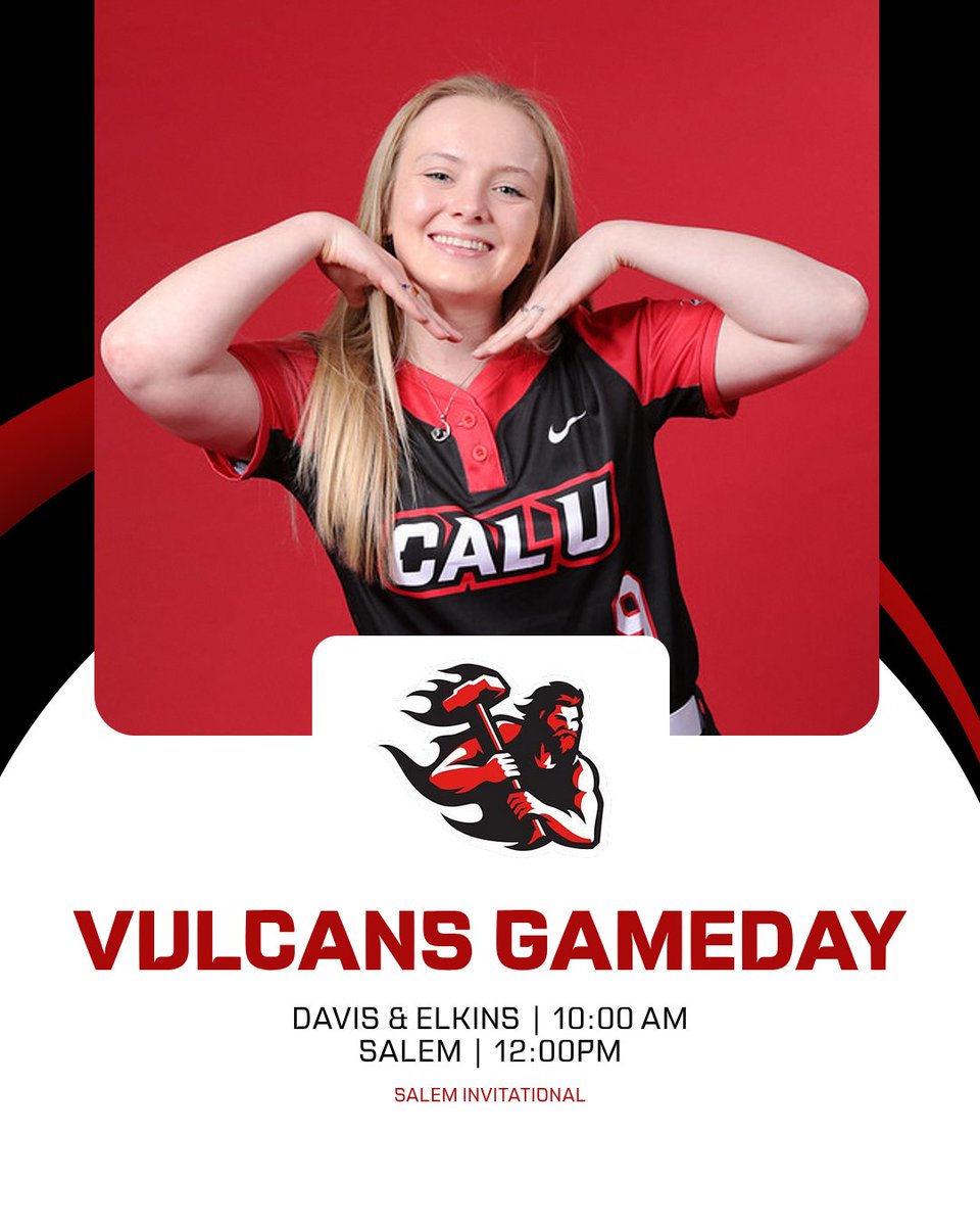 CALU_softball's tweet image. GAMEDAY 🥎 

🆚Davis &amp;amp; Elkins 
📍Salem, VA 
⌚10 AM  

🆚Salem University 
📍Salem, VA 
⌚12 PM 

#CalWho #Vulcans #SalemInvitational
