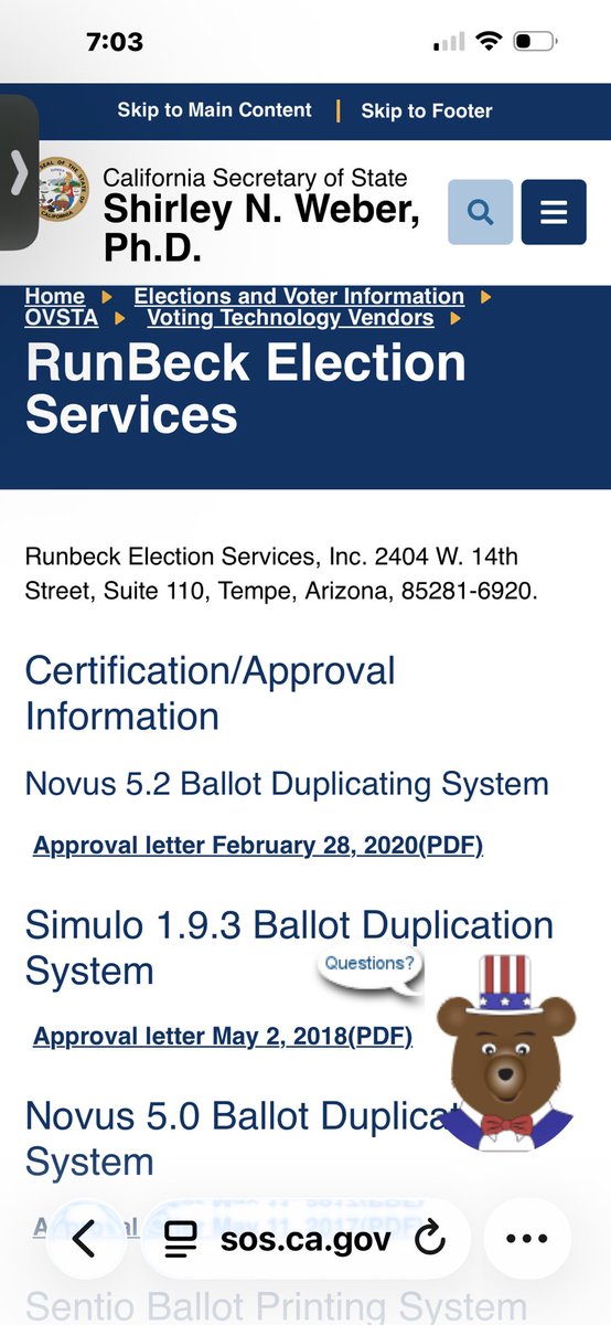 funauntiedawn76's tweet photo. Tell us you’re scared without telling us! Also, we need our legislature to investigate #Runbeck because they mess with ballots at different levels whether it be printing or the machines they’re touching it somewhere in 33 states per their website. Here in Arizona at least in Maricopa County if you mail your ballot back guess where it goes not to one of the many county buildings or even state building…RUNBECK! You lose all chain of custody because it is not monitored by the election department! Of course California uses the whole suite and that’s what they are trying to do in all of the states we want no machines not more machines! 🙏🗽💖🇺🇸