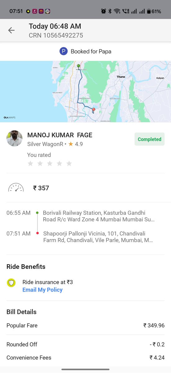 gvkhatri's tweet photo. @Olacabs Horrible experience with Ola. I booked a cab for my parents and the driver knowing that they are old age and won't complain took them from the longest route and made them wait for 20-25 minutes at a station to get gas filled. Horrible experience. Wouldnt ever book again https://t.co/HfGXLdpt3i