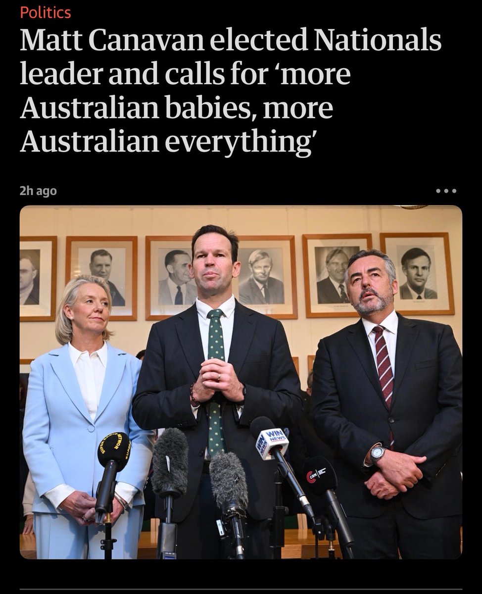 TheLeachie's tweet photo. Broadly the two things correlated with declining birthrates are female education and access to contraception. I wonder which the Nationals are thinking of taking away… #auspol https://t.co/APs34c2H8N