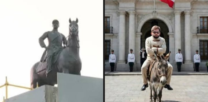 Vuelve el caballo de Baquedano y se va el burro de La Moneda.