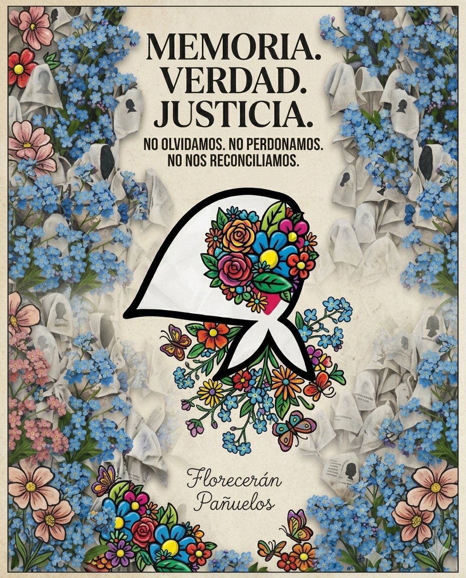 Ramau7778's tweet photo. A 50 años del inicio de la dictadura más cruel, nuestra respuesta sigue siendo la misma:

MEMORIA • VERDAD • JUSTICIA

No nos reconciliamos con la impunidad. 
¡Presentes! ✊🕊️

#NuncaMás #Son30000 #50Años https://t.co/ChvZSu7uve