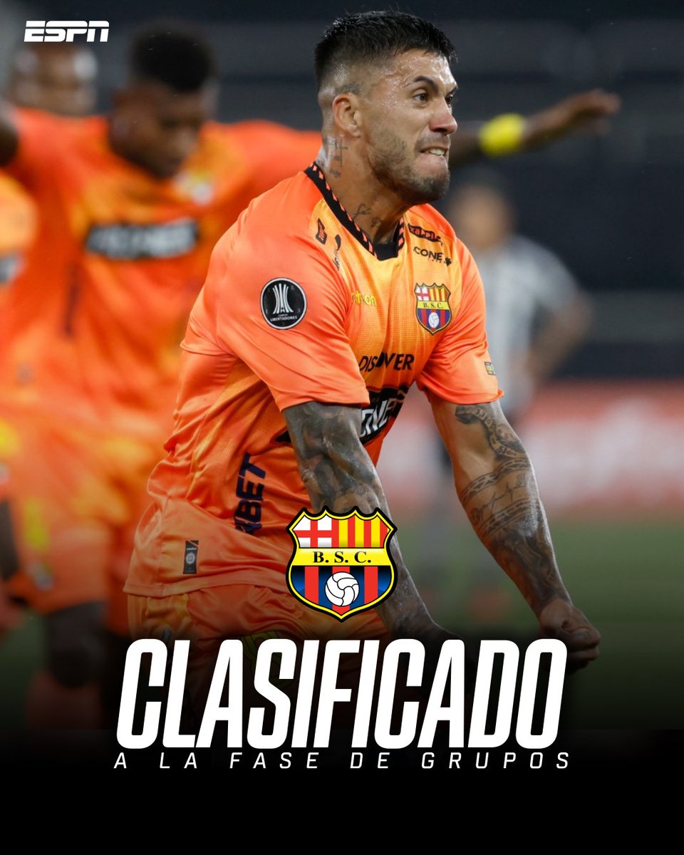 ESPNEcuador's tweet photo. 🔥🟡 ¡TRIUNFAZO DEL ÍDOLO PARA METERSE A LA FASE DE GRUPOS!

⚽ Con gol de Milton Céliz, 🇪🇨 #BarcelonaSC venció 0-1 a 🇧🇷 #Botafogo y con un global de 1-2, el equipo ecuatoriano se instaló en la fase de grupos de la CONMEBOL Libertadores.

🔝✅ Es la sexta victoria del club amarillo en tierras brasileñas. 

🤔 ¿Cómo defines la clasificación del ídolo del Astillero? 🟡

▶️ Mira la 🏆 CONMEBOL #Libertadores en el Plan Premium de #DisneyPlus