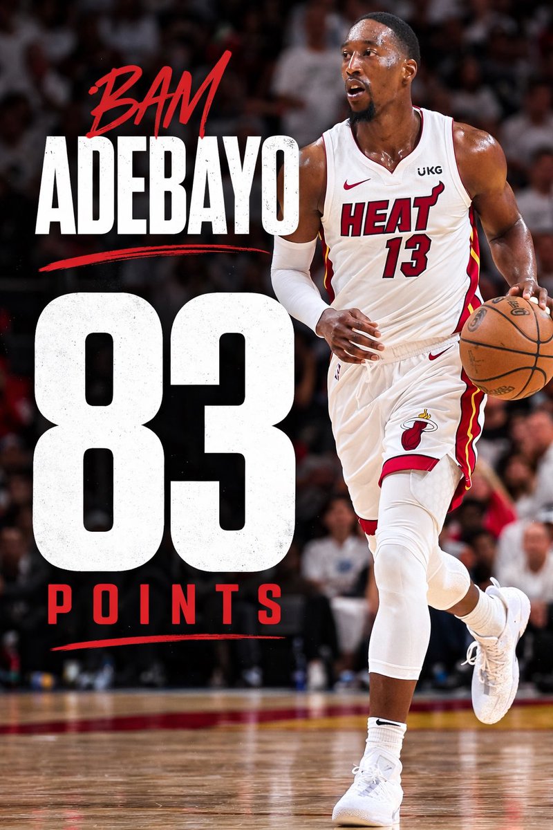 Yun_Jones's tweet photo. 🚨 HISTORY 🚨 Bam Adebayo just dropped 83 POINTS, passing Kobe Bryant’s iconic 81-point game. Unbelievable performance. 🔥🏀 https://t.co/m8TJ89jojP