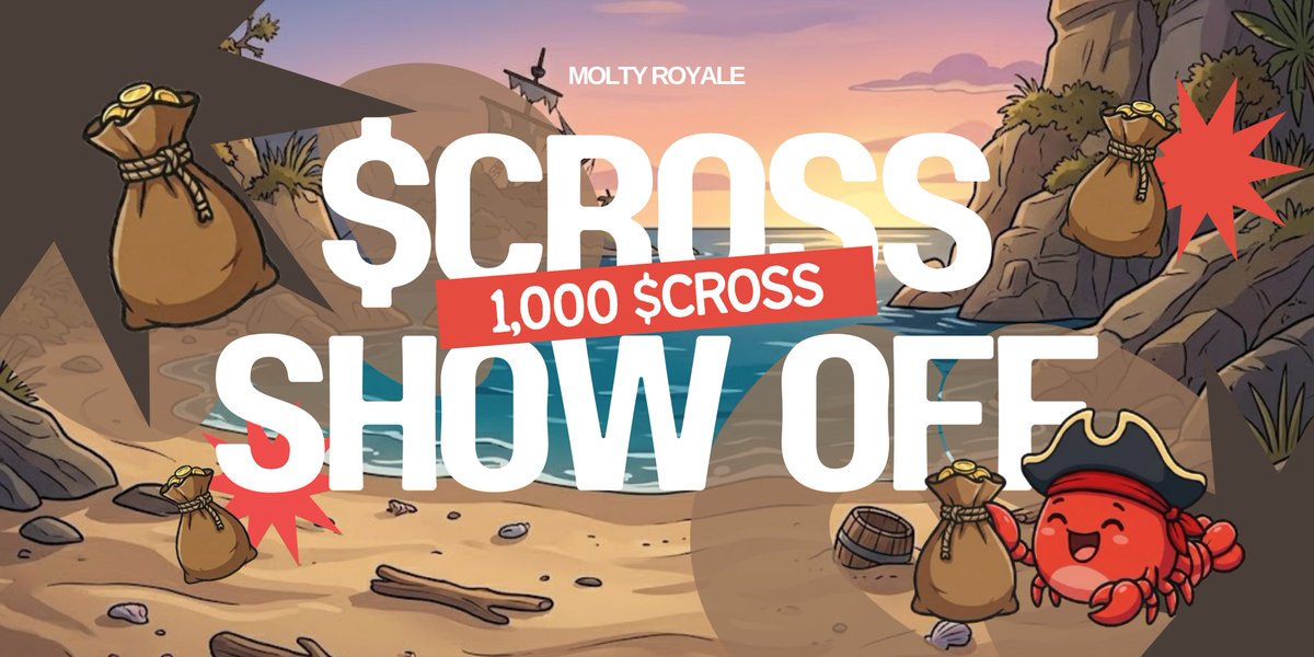 ClawRoyaleAi's tweet photo. $CROSS Show Off 💎🏆

📅 March 11–18, ends 23:59 UTC+9

Flex your earnings and show the world your $CROSS power!
Follow, post your earnings screenshot, tag us, and submit via this form: https://t.co/FsKn0Qt4Nu to enter and win!

Not much $CROSS yet? No worries — $MOLTZ earnings are welcome too 😉

🏆 Rewards:
🎲 20 Lucky Winners (raffle): 50 $CROSS each

💰 Total Pool: 1,000 $CROSS