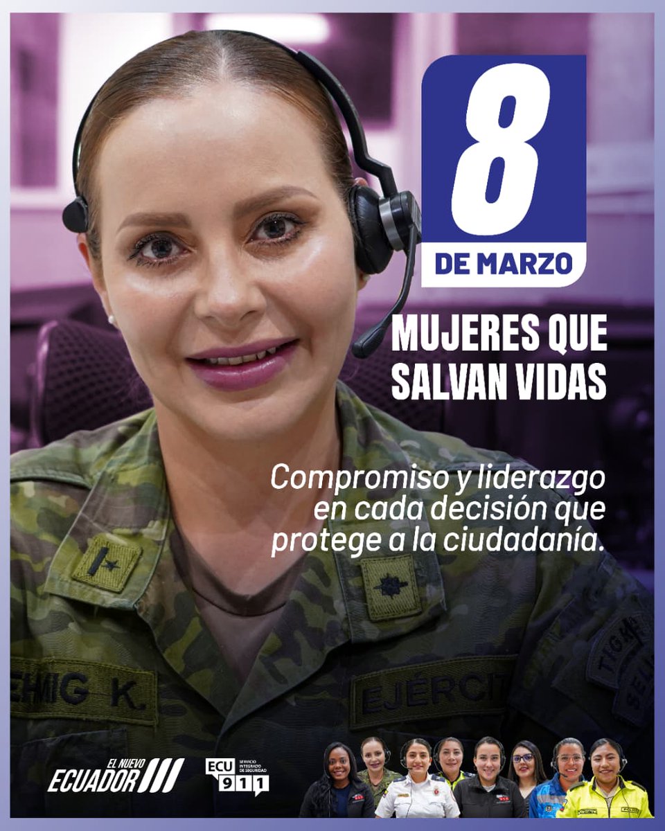 ECU911Ambato's tweet photo. 📞 Cada vez que suena una llamada al 9-1-1, se activa un trabajo articulado en todo el país. 
Detrás de esa respuesta hay mujeres con experiencia, formadas con disciplina.
En el #ECU911 reconocemos su compromiso permanente con la seguridad ciudadana. https://t.co/4xWO0rwI4O