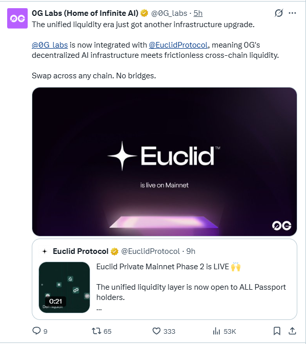 sashinmeena's tweet photo. We are so distracted by charts and prices that we are missing the actual sci-fi movie happening on the timeline today.

If you connect the dots on what just dropped, it is actually crazy:

First, @dgrid_ai 's literally thousands of AI agents live on BNB Chain right now, silently running automated tasks in the background.

Second, @0G_labs   just gave them the ability to move capital. They integrated cross-chain liquidity so these AI models can swap money across any chain without clunky bridges.

But the third piece is the mindblower. @Permaweb_DAO  pointed out that bots moving money and executing tasks means nothing if they have amnesia. For an AI economy to actually work, it needs a permanent substrate to remember past actions so it can compound and learn.

Agents doing the work + instant cross-chain money + permanent memory to learn.

We aren't just building networks anymore. We are literally building an autonomous digital species.