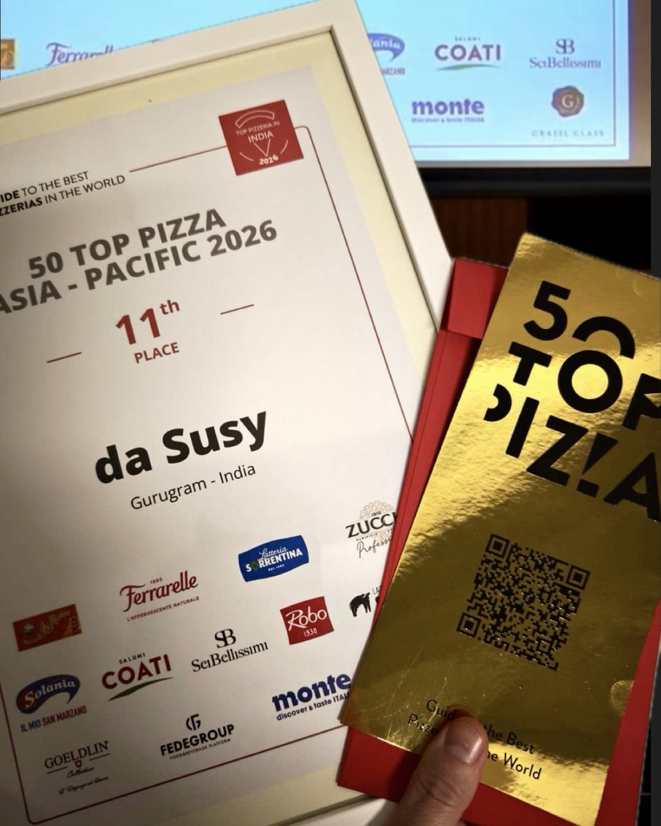 SusannaDiCosimo's tweet photo. Honoured to be ranked #1 𝙞𝙣 𝙄𝙣𝙙𝙞𝙖, #11 𝙞𝙣 𝘼𝙨𝙞𝙖 𝙋𝙖𝙘𝙞𝙛𝙞𝙘, 𝙖𝙣𝙙 𝙩𝙤 𝙗𝙚 𝙞𝙣𝙘𝙡𝙪𝙙𝙚𝙙 𝙖𝙢𝙤𝙣𝙜 𝙩𝙝𝙚 𝙏𝙤𝙥 100 𝙋𝙞𝙯𝙯𝙚𝙧𝙞𝙖𝙨 𝙞𝙣 𝙩𝙝𝙚 𝙒𝙤𝙧𝙡𝙙 𝙗𝙮 50𝙏𝙤𝙥𝙋𝙞𝙯𝙯𝙖.See you in Naples for the Top 100 in the World! ❤
#dasusy🍕 https://t.co/GqvFWK1uAk